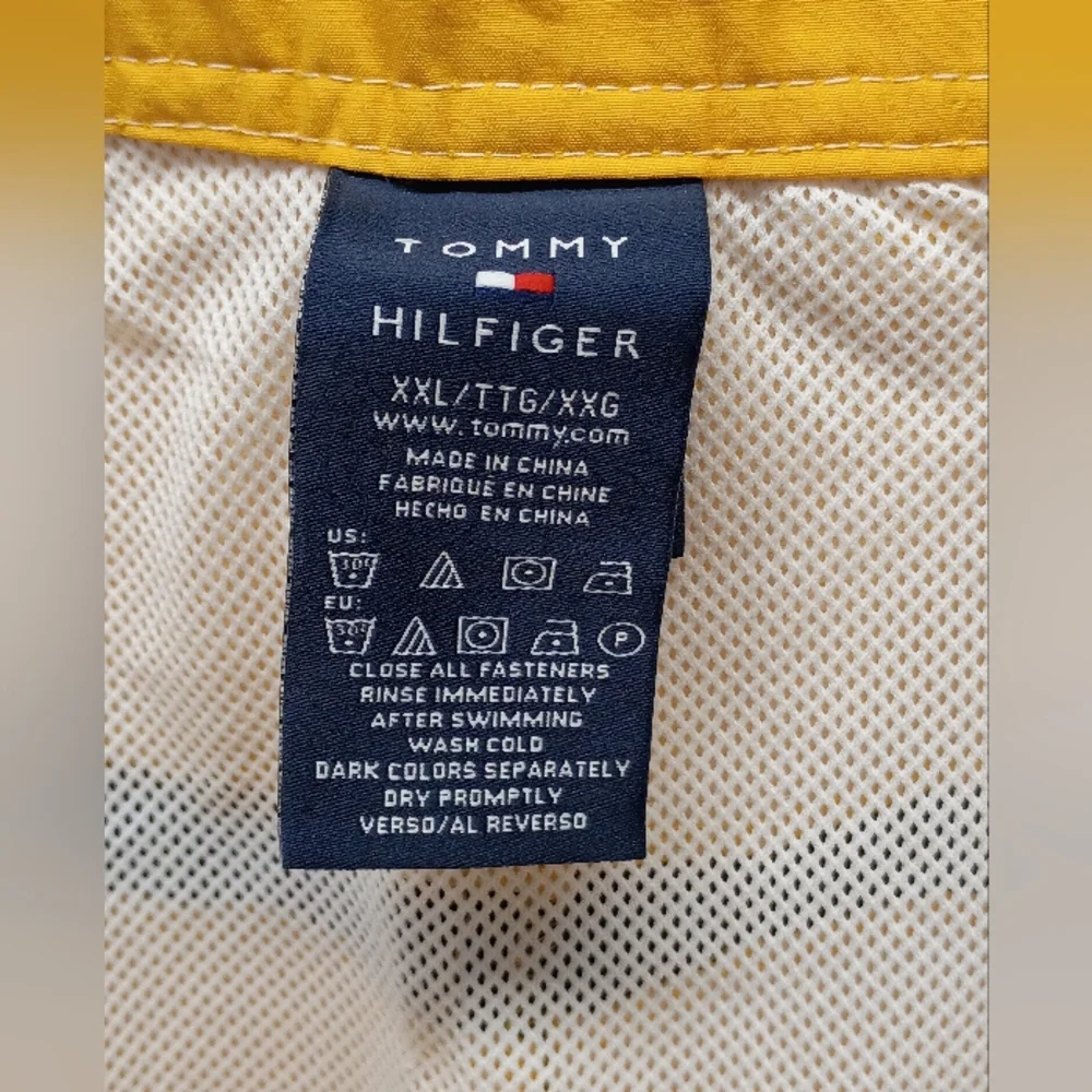 Tommy Hilfiger Yellow and Blue Men's Swim Shorts